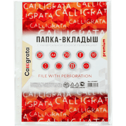 Файл-вкладыш А4, 60 мкм, Calligrata, плотные, глянцевый, вертикальный (50 шт.упак) Файл-вкладыш А4, 60 мкм, Calligrata, плотные, глянцевый, вертикальный (50 шт.упак)
